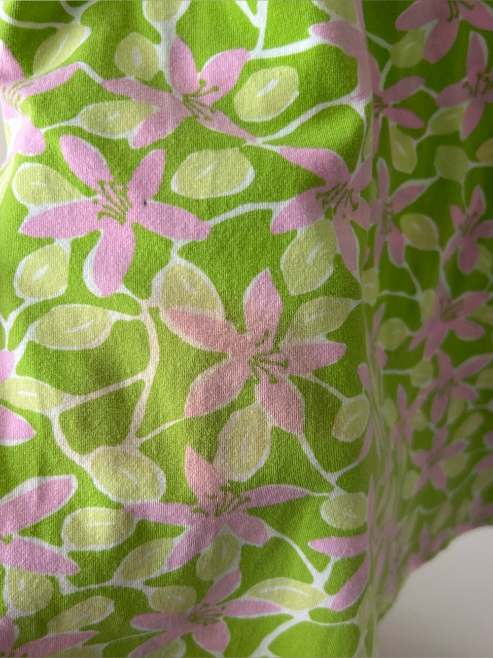 Lilly Pulitzer Vintage Cotton Maxi Skirt Floral Green Pink M - Picture 9 of 11